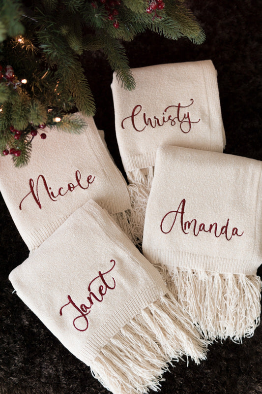 Cobija Lisa Con Flecos Navidad