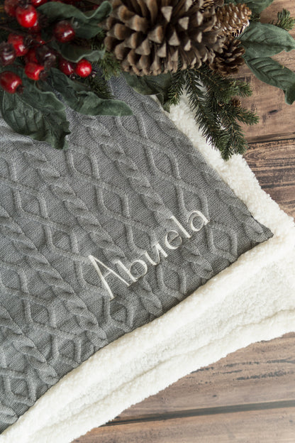 Frazada Trenza Borrega Navidad