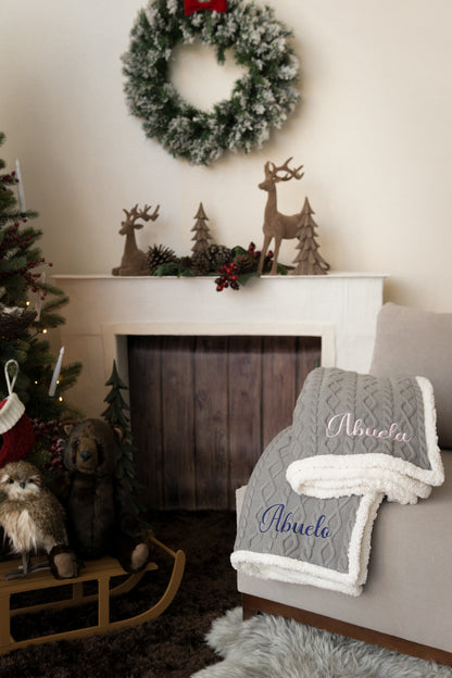 Frazada Trenza Borrega Navidad