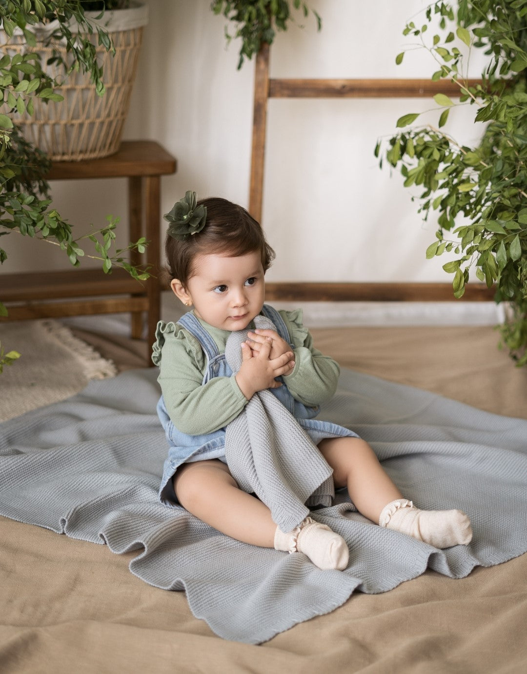 Cobijita Ondas Tejida con Trapito de Apego Tejido Niño