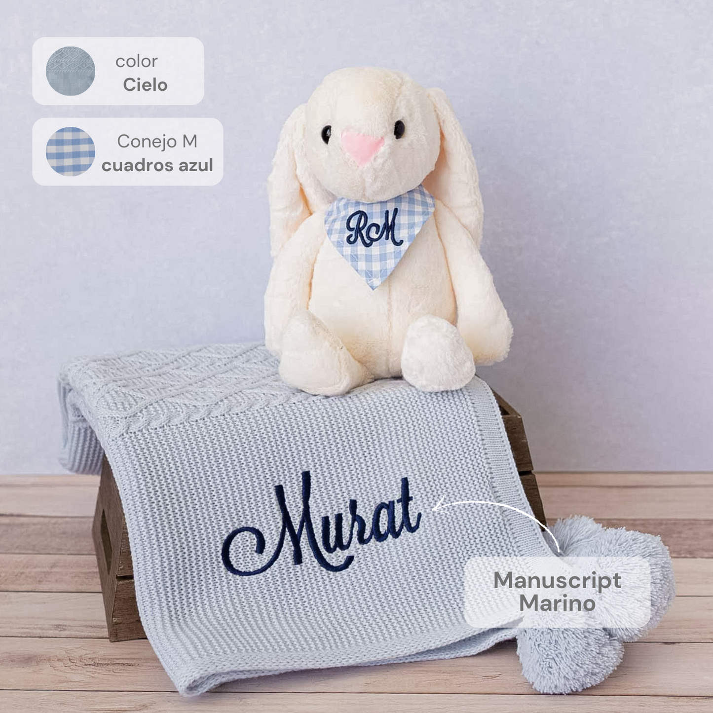 kit welcome baby conejo m lino  + envió gratis