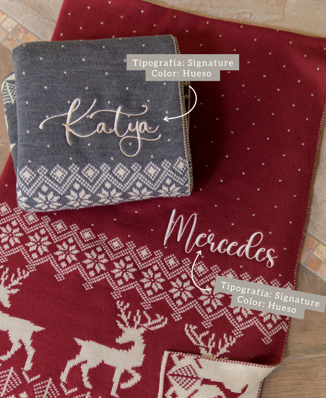 frazada renos doble vista