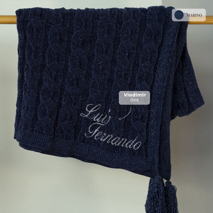 Frazada Chenille Trenza 110 x 160 cm