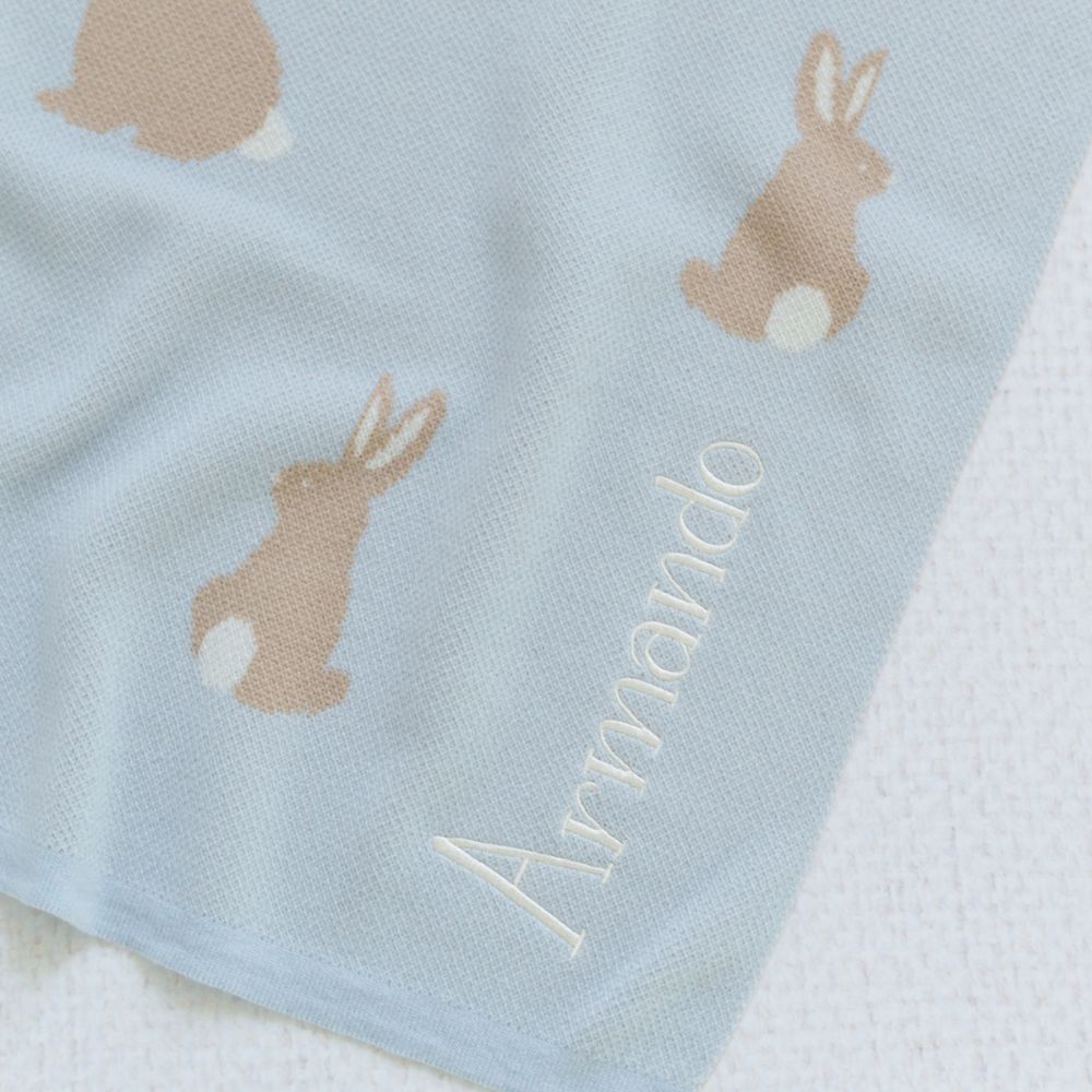 Cobijita Personalizada Conejos Cielo y Rosa