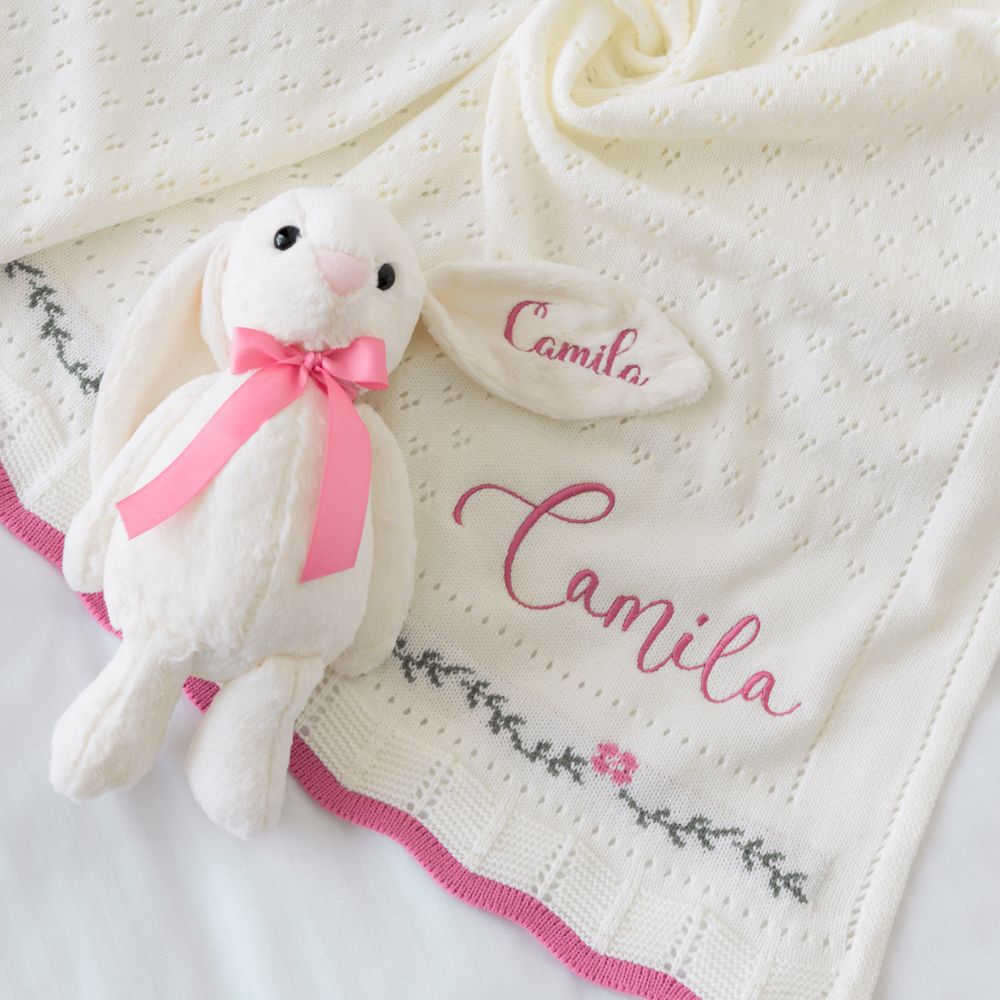 kit cobijita camelia + conejo personalizado