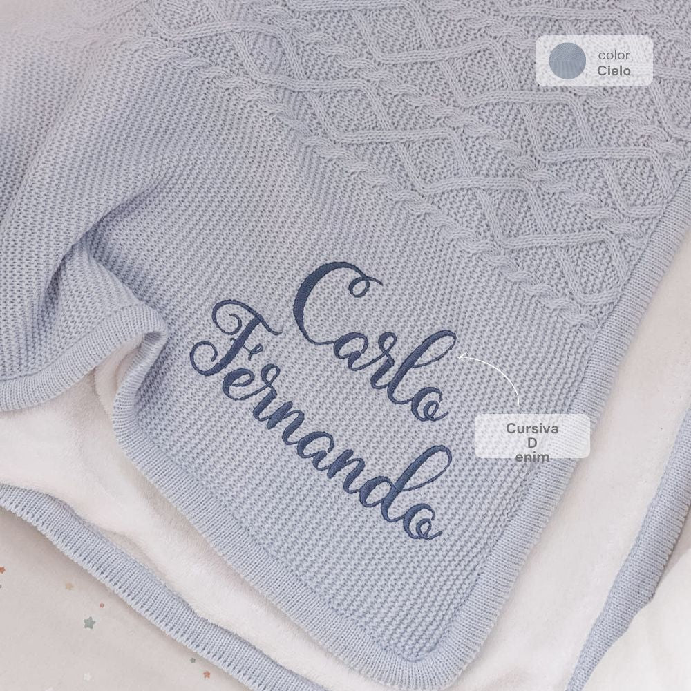 cobija trenza  con polar personalizada
