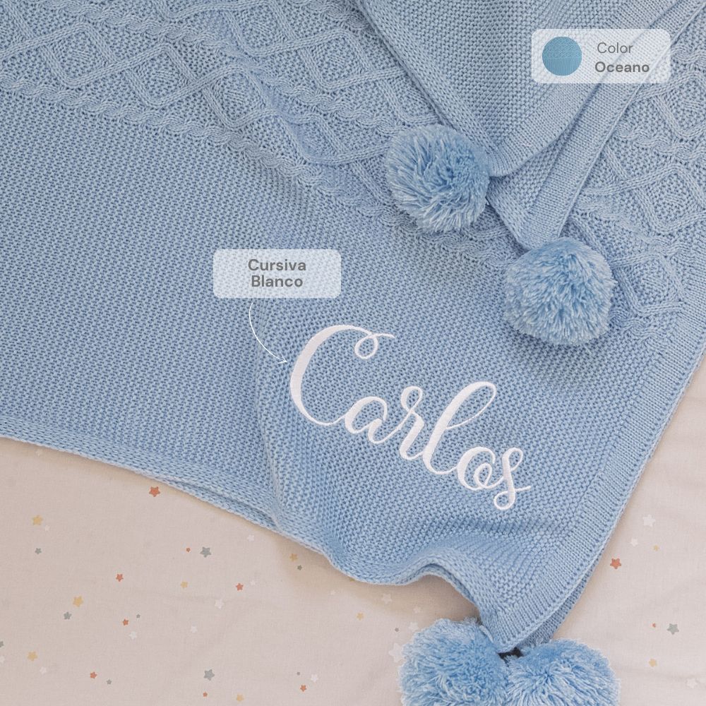 Cobijita Personalizada Pompones