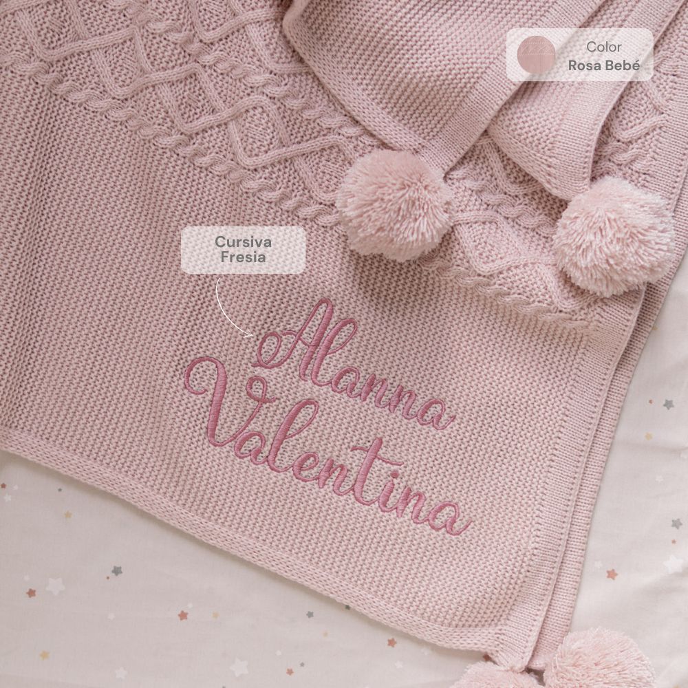 Cobijita Personalizada Pompones