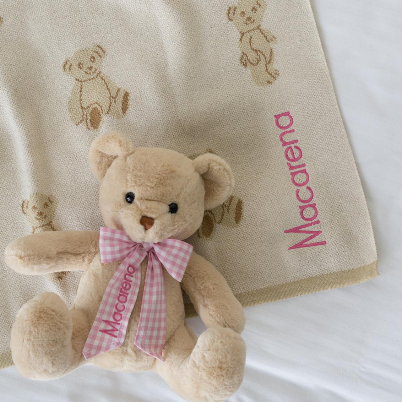 kit cobijita osos personalizada + oso  personalizado