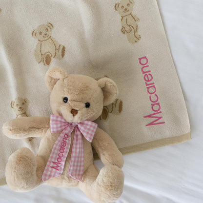 Kit Cobijita Osos Personalizada + Oso  Personalizado