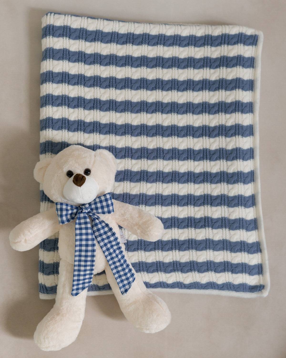 Cobijita Polar Rayas Niño + Oso Oliver Personalizado + Envío Gratis