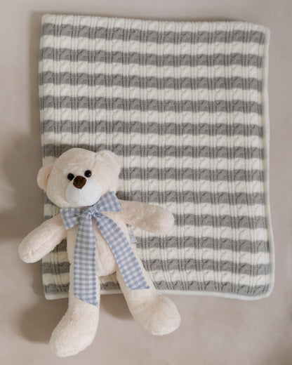Kit Cobijita Polar Rayas + Oso Oliver Personalizado + Envío Gratis