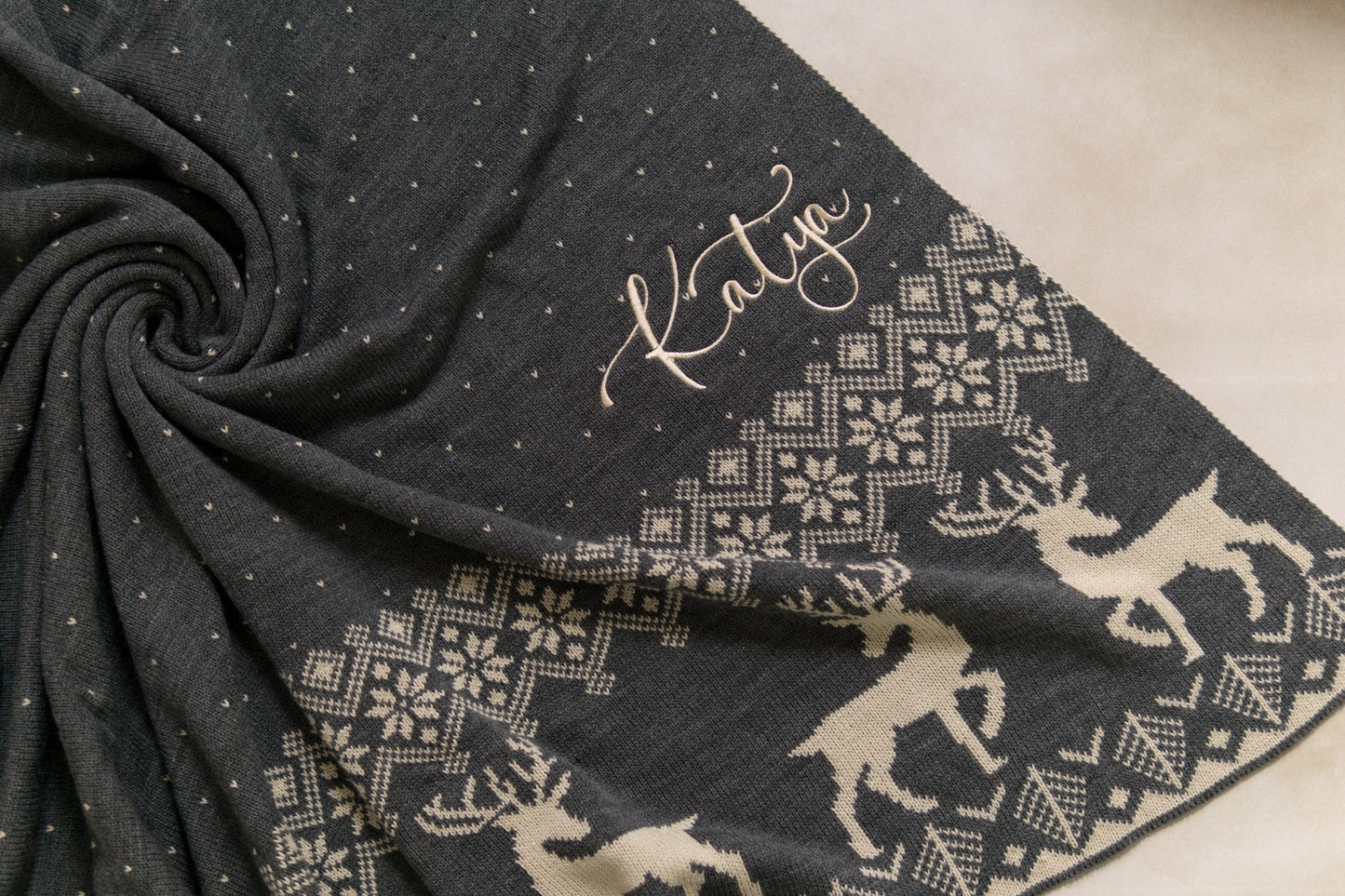 frazada renos doble vista