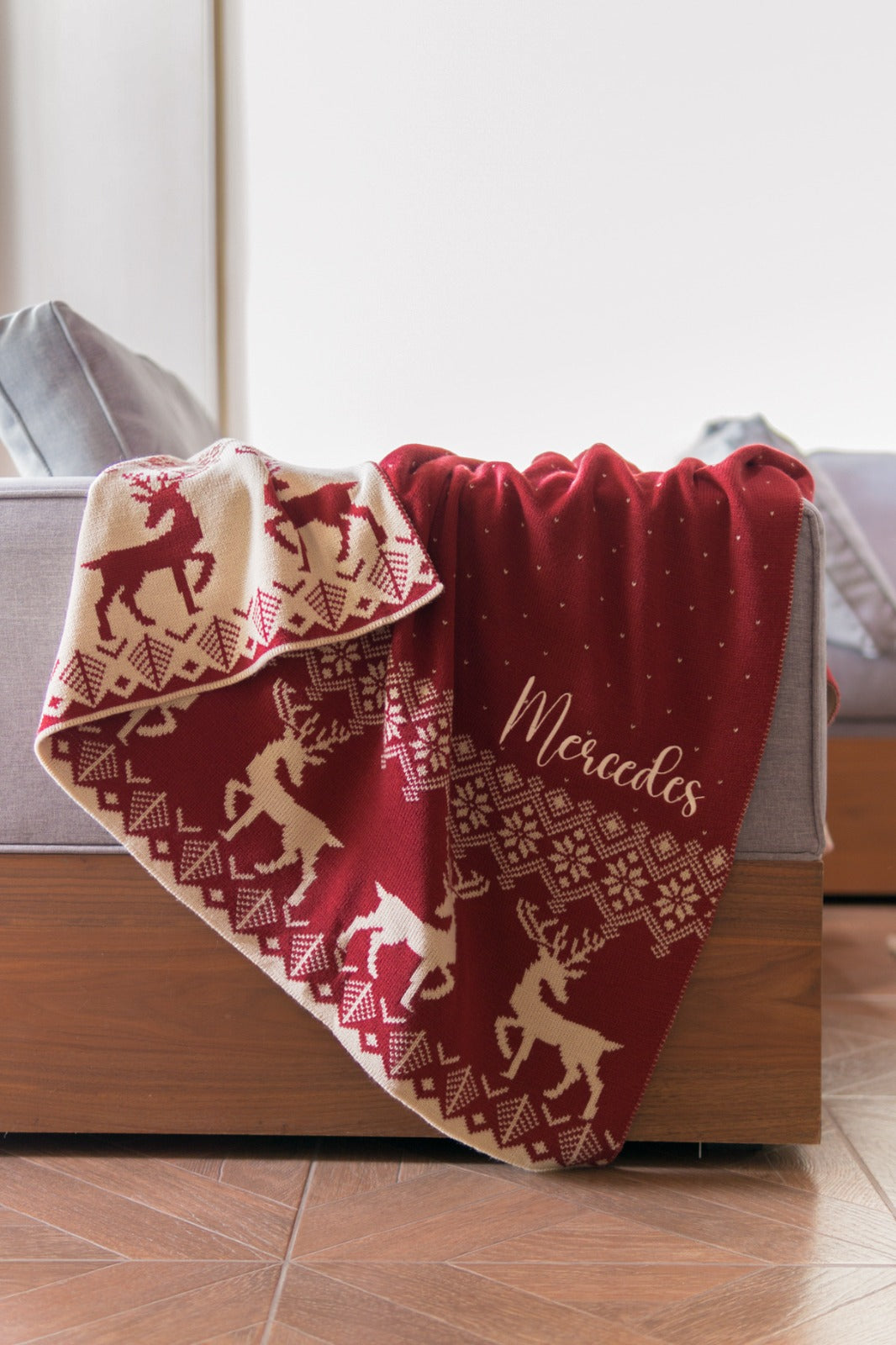 frazada renos doble vista