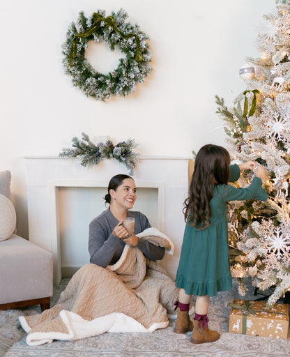 Frazada Trenza Borrega Navidad