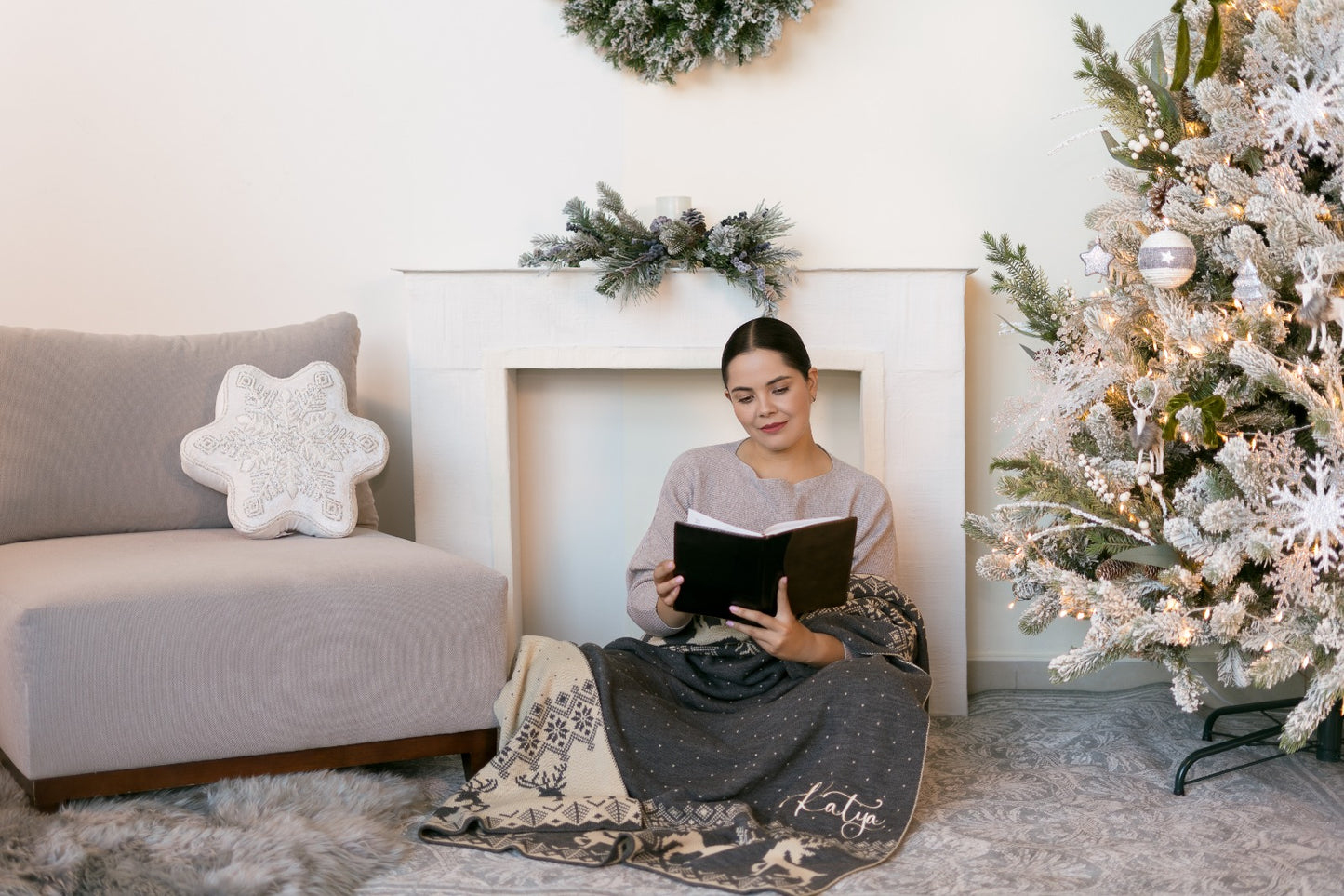 frazada renos doble vista