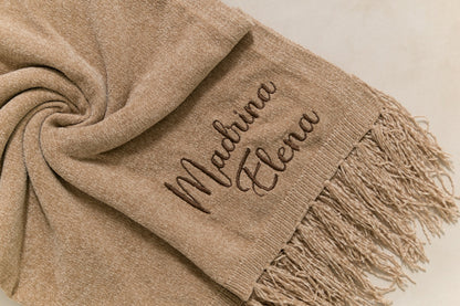 Cobija Lisa Con Flecos Navidad