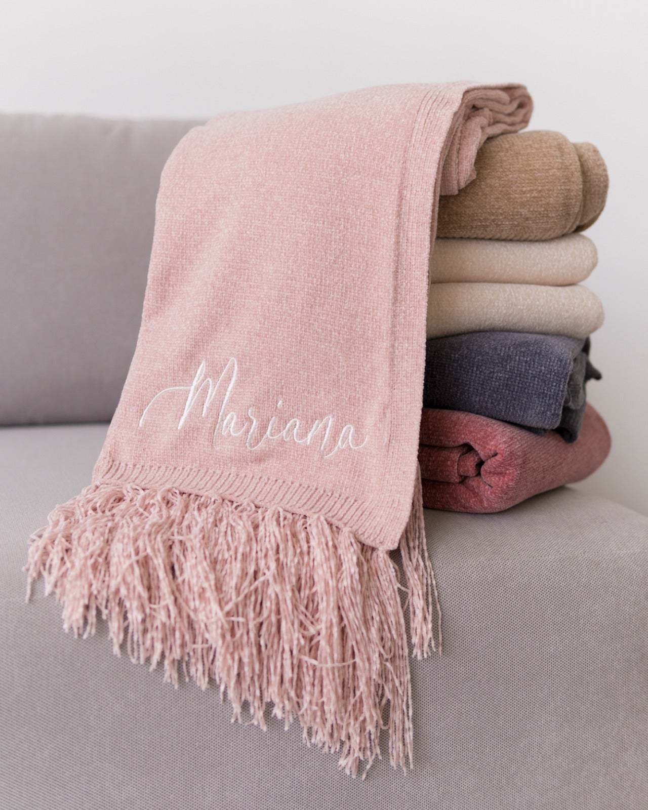 cobija lisa con flecos navidad