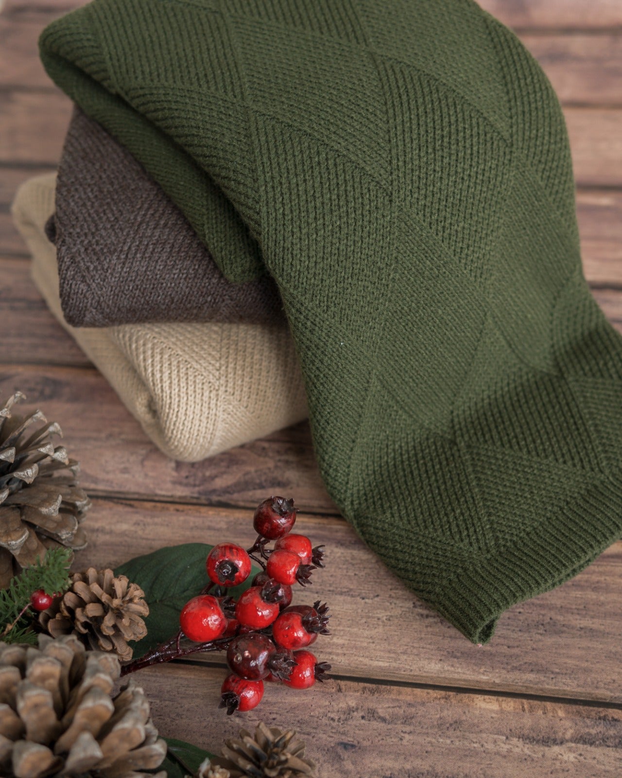 frazada rombos navidad