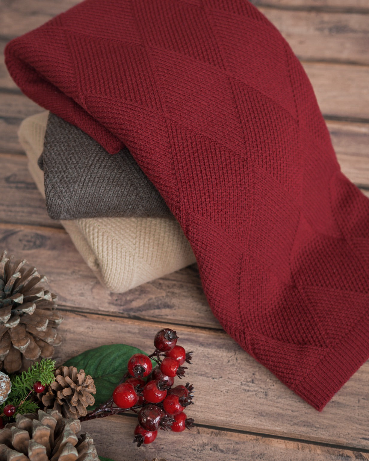 frazada rombos navidad