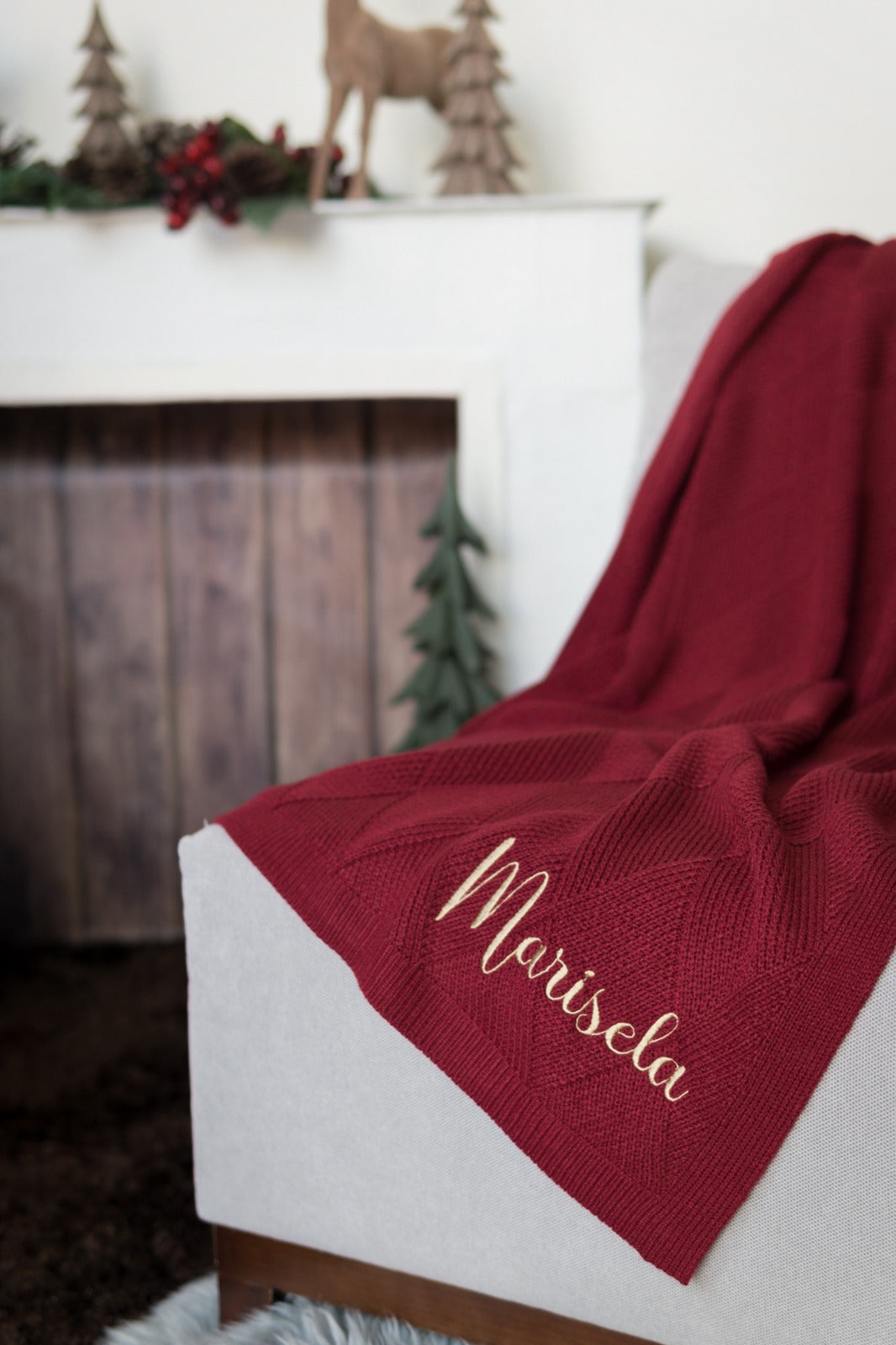 frazada rombos navidad