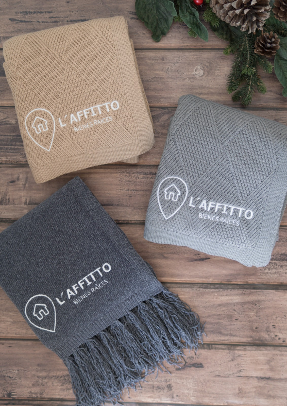 frazada rombos navidad