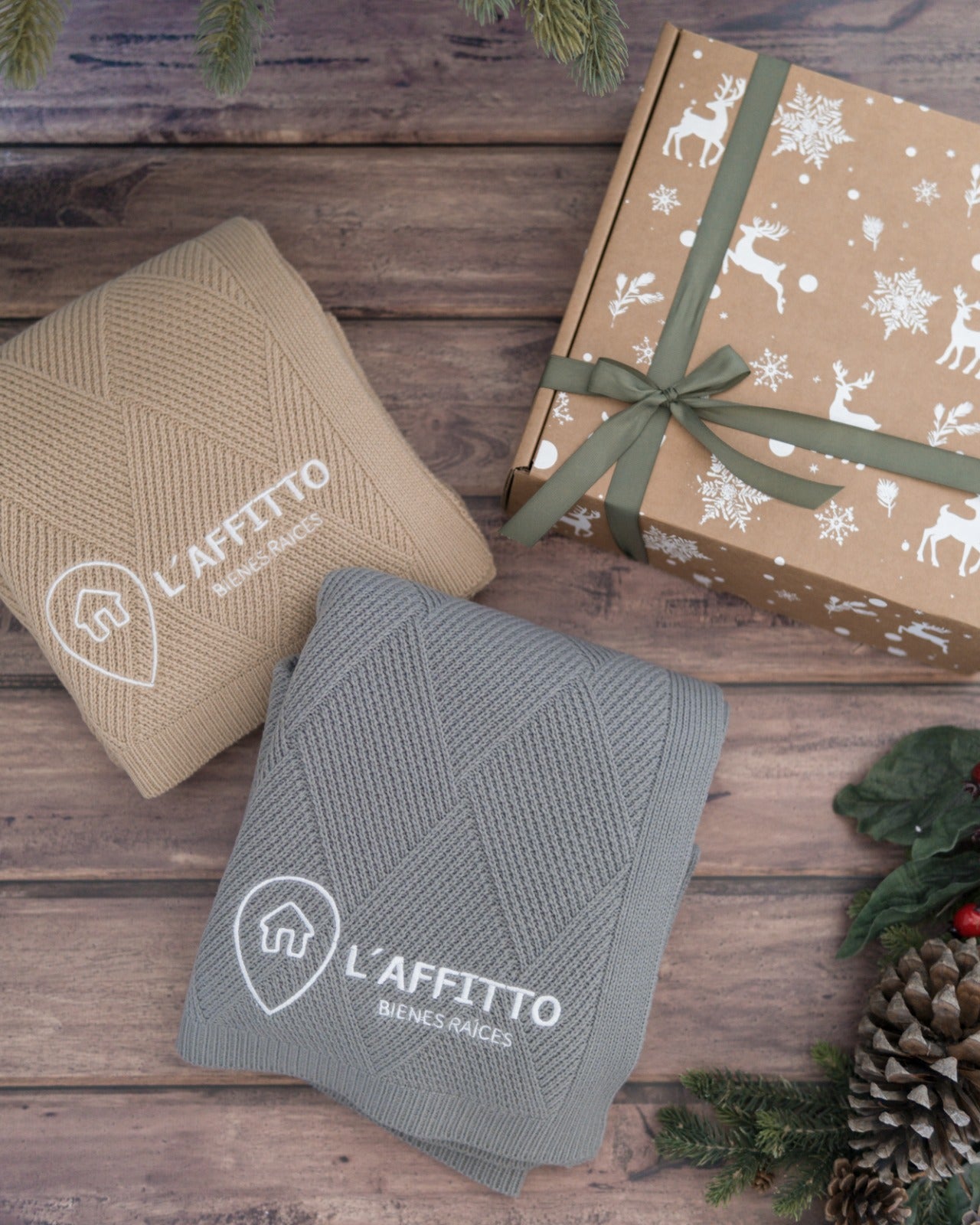 frazada rombos navidad