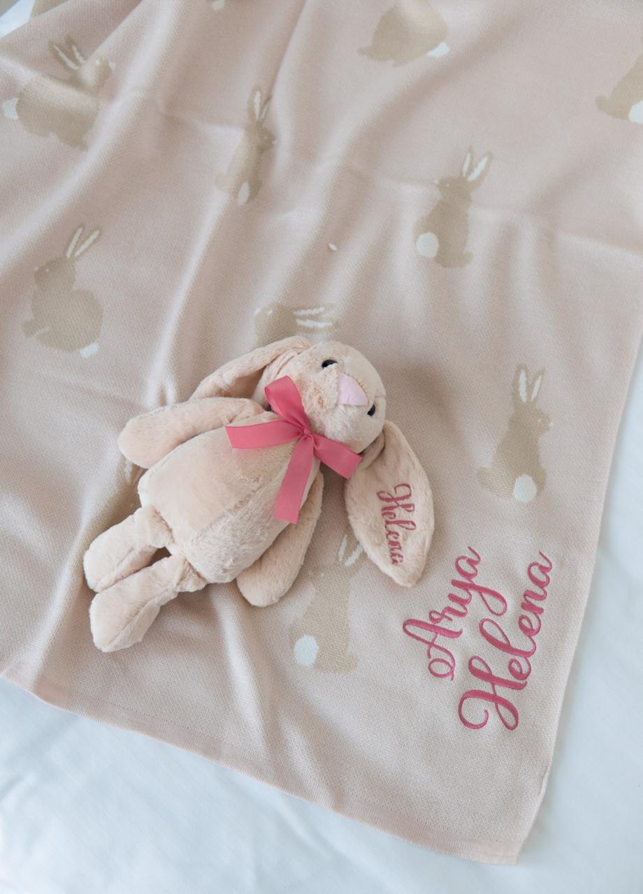 Set de Regalo Cobijita de Animalitos + Peluche Personalizado Varios Modelos