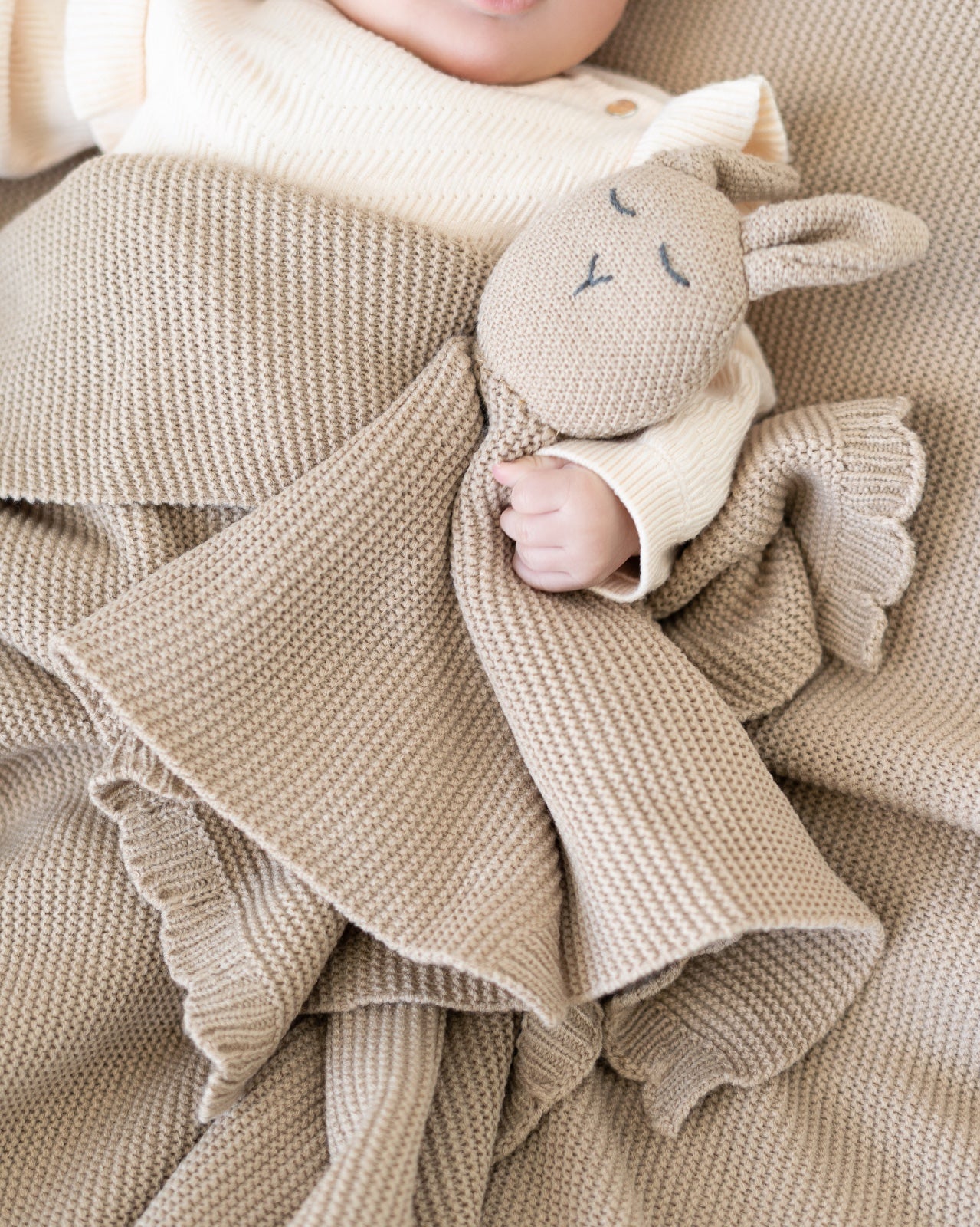 Cobijita Ondas Tejida con Trapito de Apego Tejido Niño