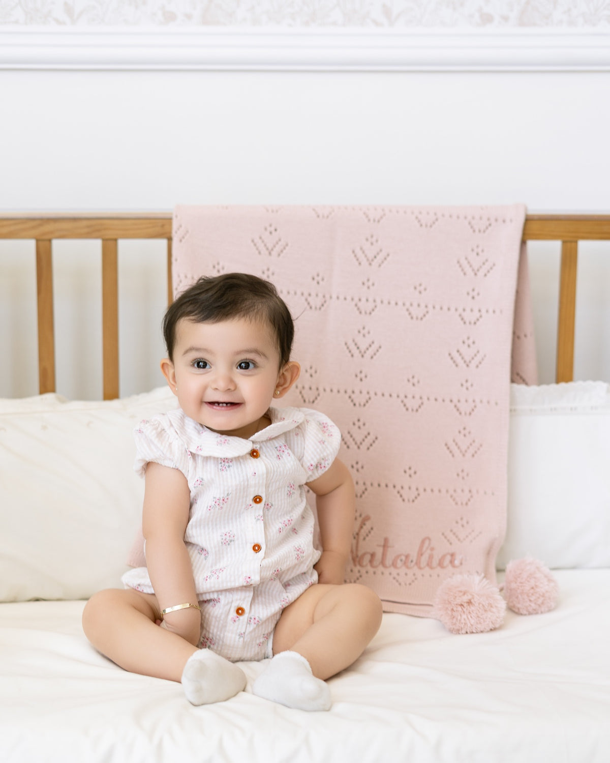 Cobijita Personalizada Lirio Con Motas