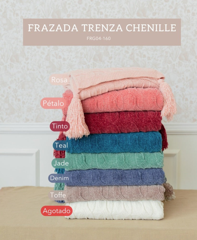 Frazada Chenille Trenza 110 x 160 cm