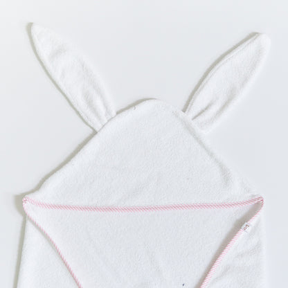 Toalla Tipo Capa con Orejitas de Conejo y Orilla de Rayas