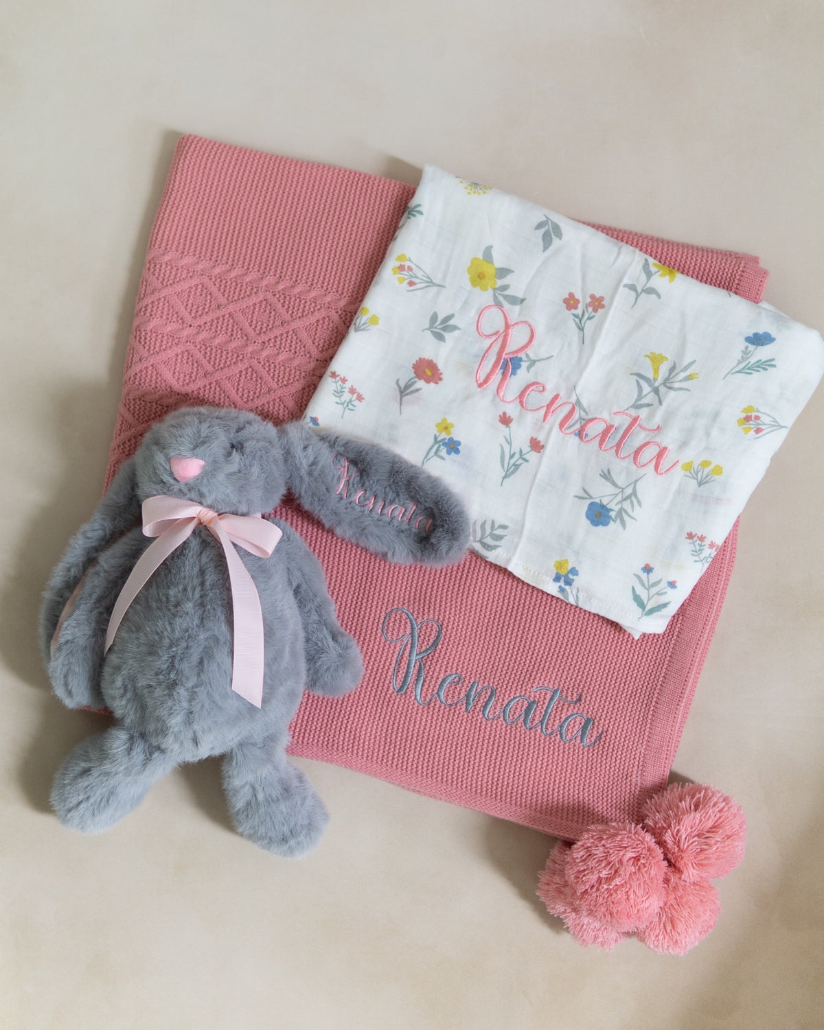 Set de Regalo Básicos para El Bebé con Conejo + Envío Gratis