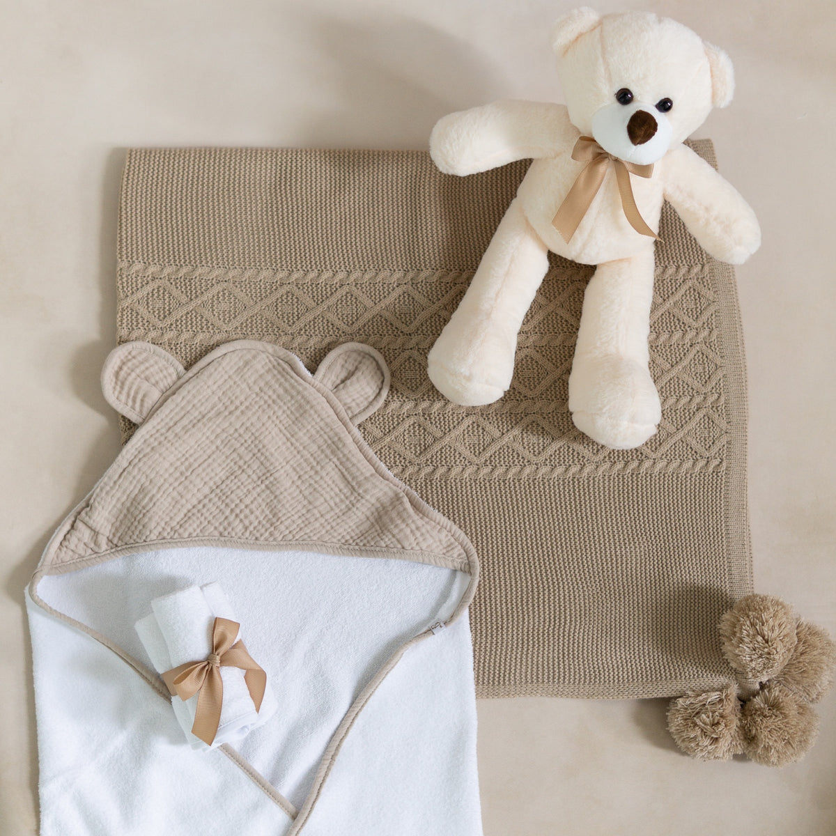 Set de Regalo Básicos Osos para El Bebé con Trapito de Apego  + Envío Gratis