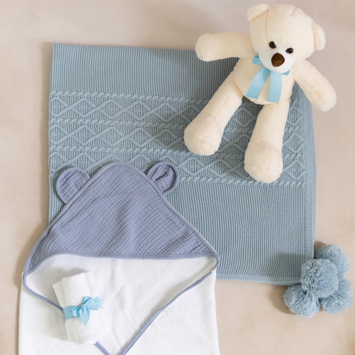 Set de Regalo Básicos Osos para El Bebé con Trapito de Apego  + Envío Gratis