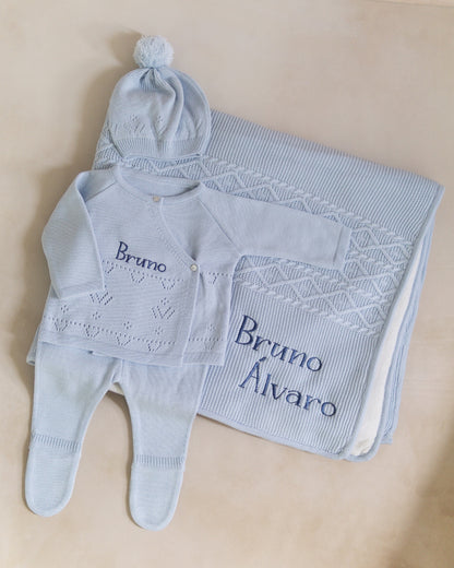 Set Primeras Puestas Bebé 4pzs Cobija Polar + Envío Gratis