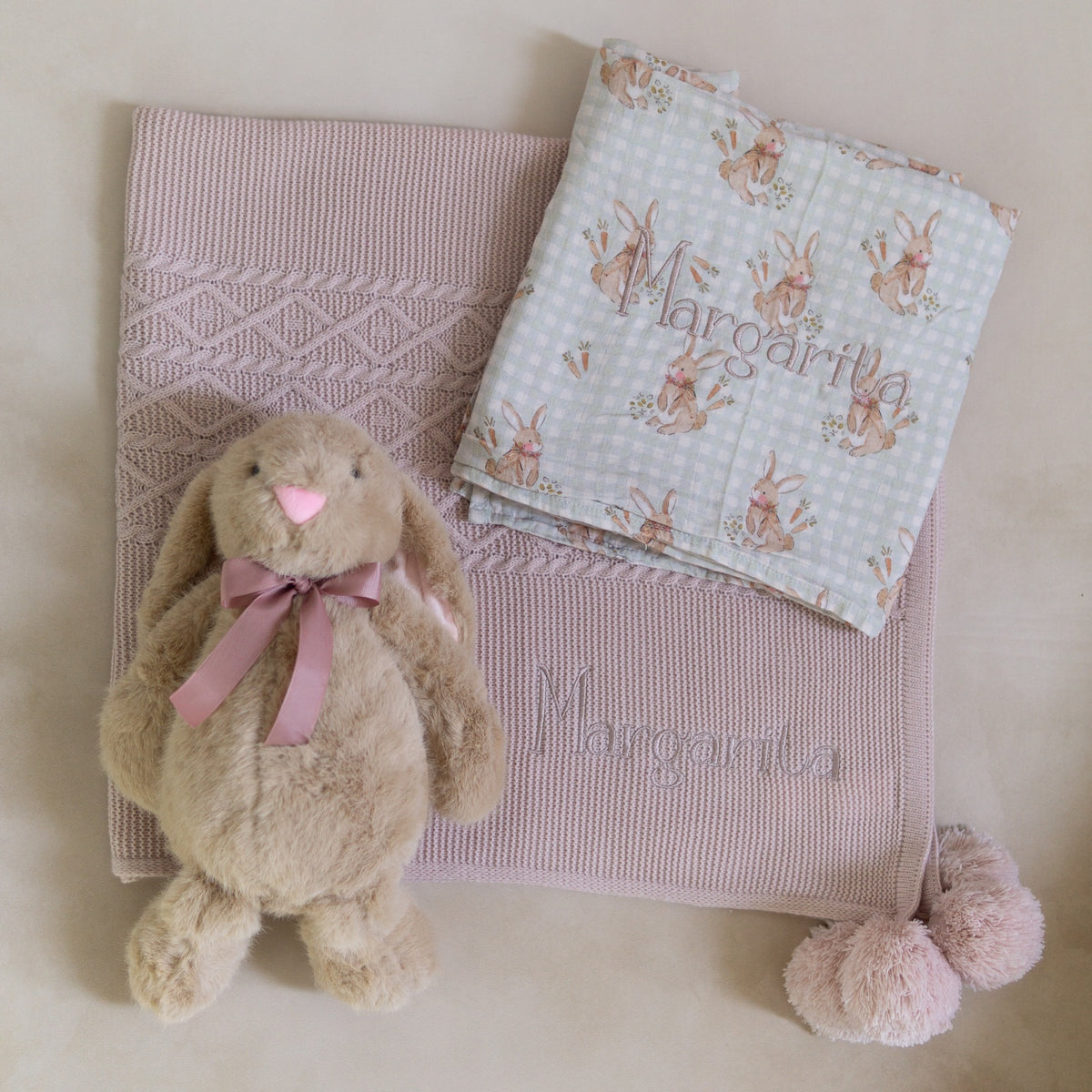 Set de Regalo Básicos para El Bebé con Conejo + Envío Gratis